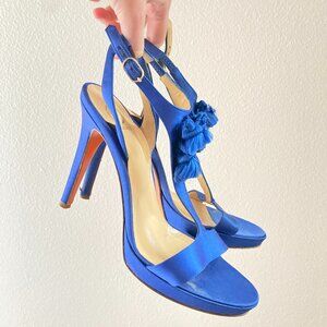Versace S/S 2008 Blue Silk Tassel Heels – Open Toe Sandals